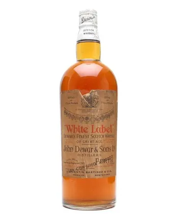Dewar's White Label Spring Cap Bottled 1960's 100cl