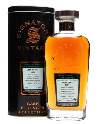 Glenrothes 1989 22 Year Old Sherry Butt #24378 Signatory Cask Strength Collection