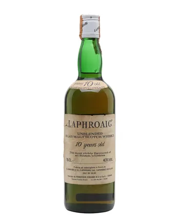 Laphroaig 10 Year Old Unblended Bottled 1980s Cinzano