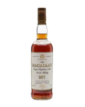 Macallan 1977 18 Year Old Vintage Label