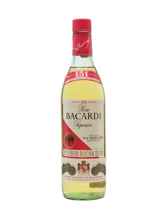 Ron Bacardi Superior 151 proof Bottled 1970s